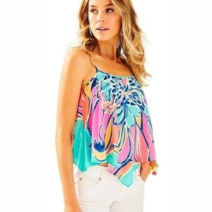 Lilly Pulitzer Fleur Top Breezy Babe Size Small